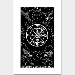 Wheel of Fortune - Black and White Tarot Card Posters and Art